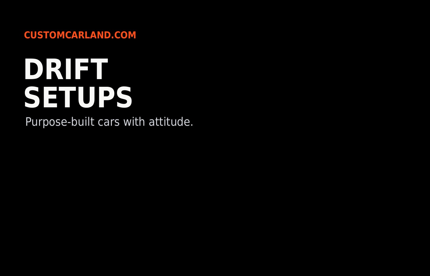 Drift car setup